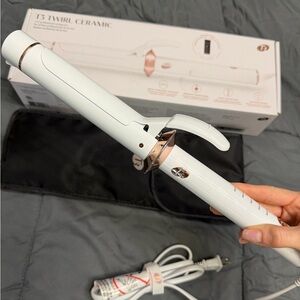 T3 Twirl Ceramic Curling Iron in White and Rose Gold 1 1/4”